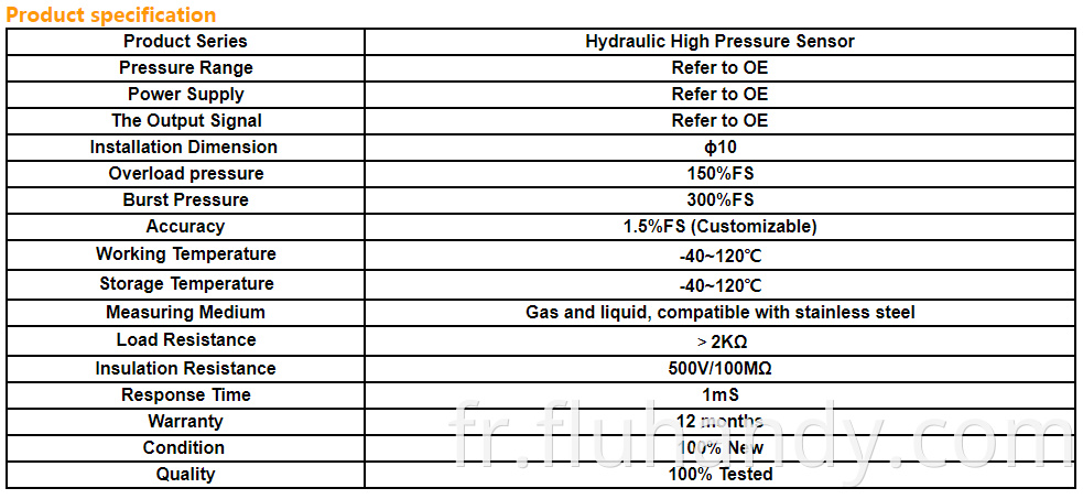 HM5407 Hydraulic brake pressure sensor